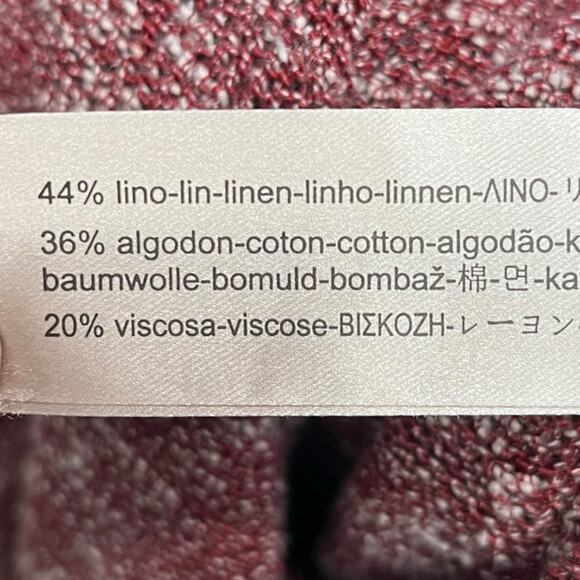 MASSIMO DUTTI‎ Burgundy Italian Yarn Long Cardigan Women's Size Medium - Picture 6 of 7